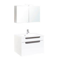 BADEZIMMER  in 80 cm  - Weiss/Silbereichenfarben, Modern, Holzwerkstoff/Stein (80cm) - Held