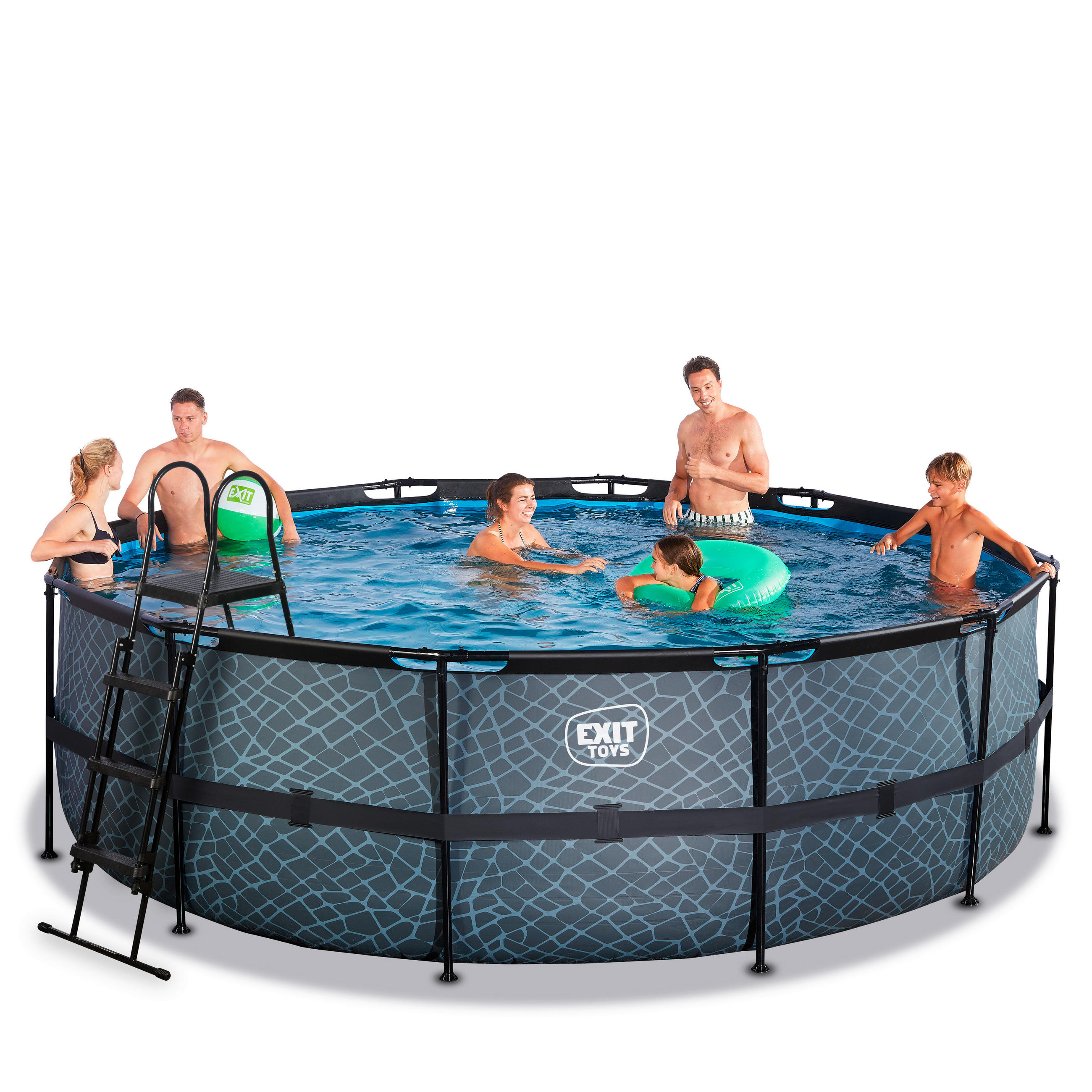 POOL-SET 450/122 cm  - Grau, KONVENTIONELL, Kunststoff (450/122cm) - EXIT Toys
