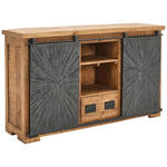 SIDEBOARD  in 145/85/40 cm  - Schwarz/Naturfarben, Design, Holz/Metall (145/85/40cm) - Ambia Home
