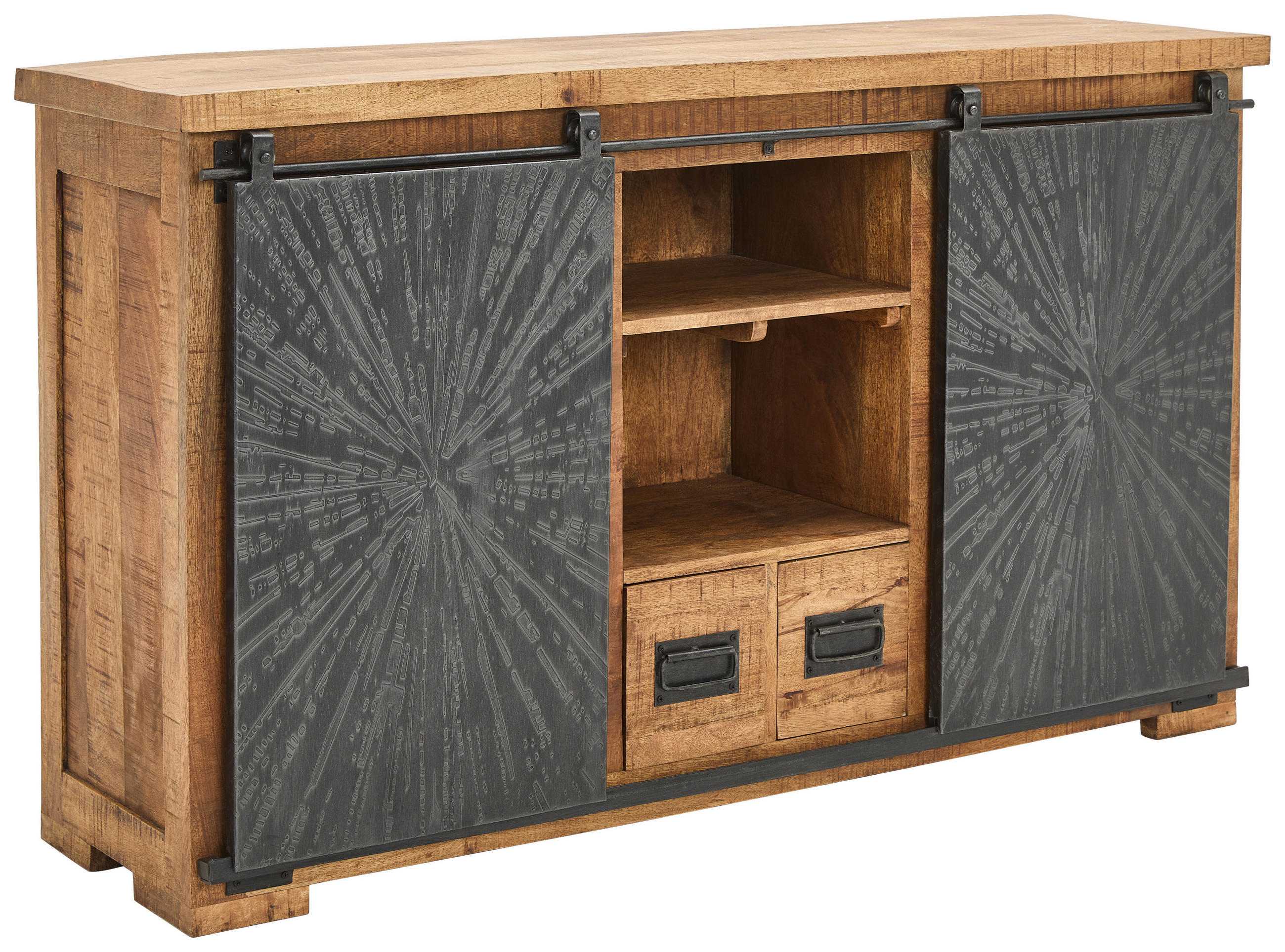 Ambia Home Sideboard Natur, Schwarz 145x85x40 cm