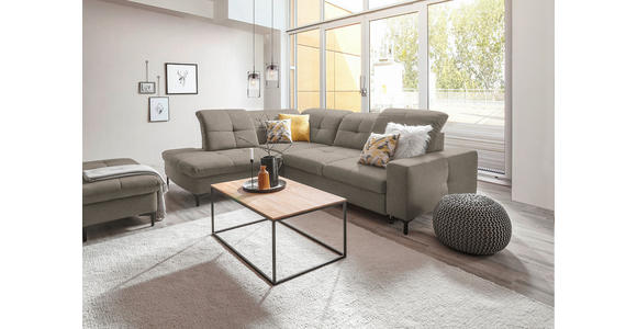 ECKSOFA in Chenille Hellbraun 240/308 cm - Hellbraun/Schwarz, Design, Textil/Metall (240/308cm) - Xora