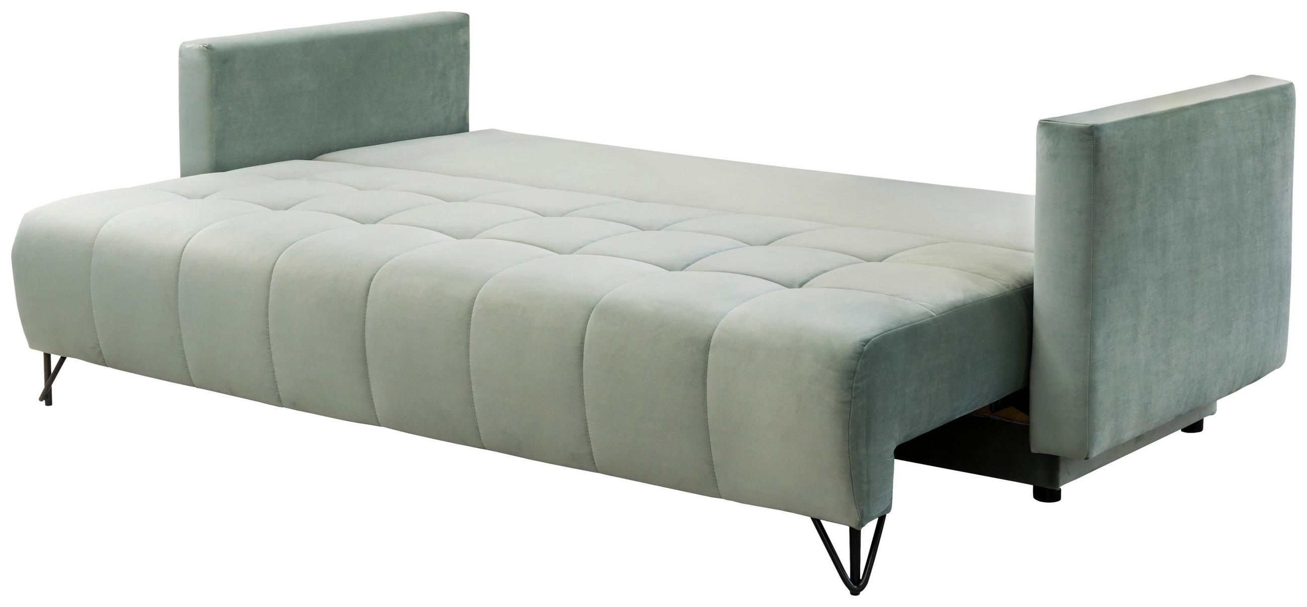 CANAPEA EXTENSIBILA textil argintiu  - argintiu/negru, Design, metal/textil (227/87/102cm) - Carryhome