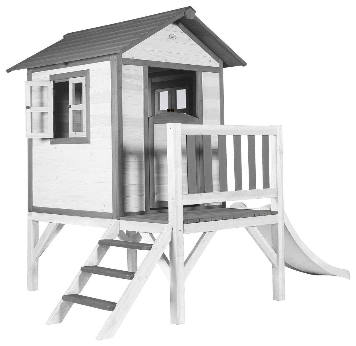 SPIELHAUS 240/189/167 cm  - Weiss/Grau, Konventionell, Holz/Kunststoff (240/189/167cm)