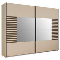 SCHWEBETÜRENSCHRANK in Champagner, Eiche dunkel  - Eiche dunkel/Champagner, Modern, Holzwerkstoff/Metall (271/210/62cm) - Rauch Möbel