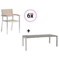 GARTENSET 7-teilig  - Edelstahlfarben/Anthrazit, MODERN, Kunststoff/Metall - Acamp