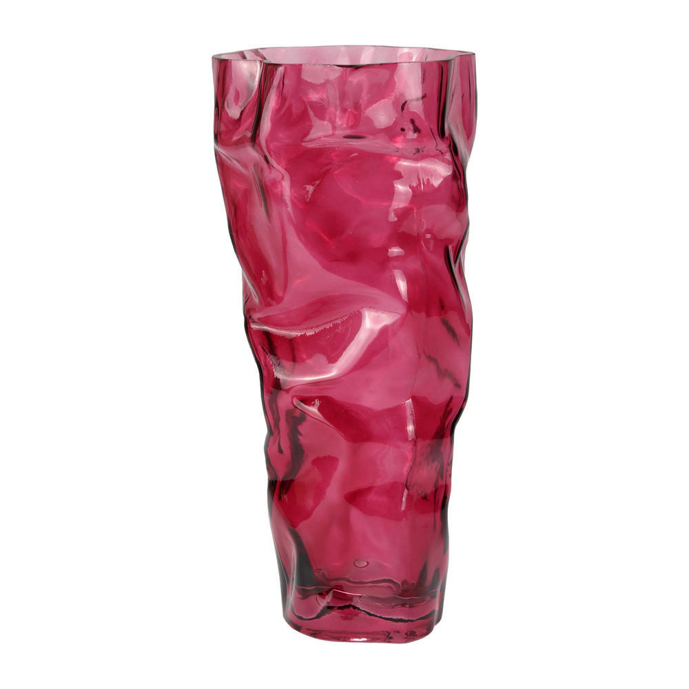 VÁZA, sklo, 32 cm - červená, Basics, sklo (32cm)