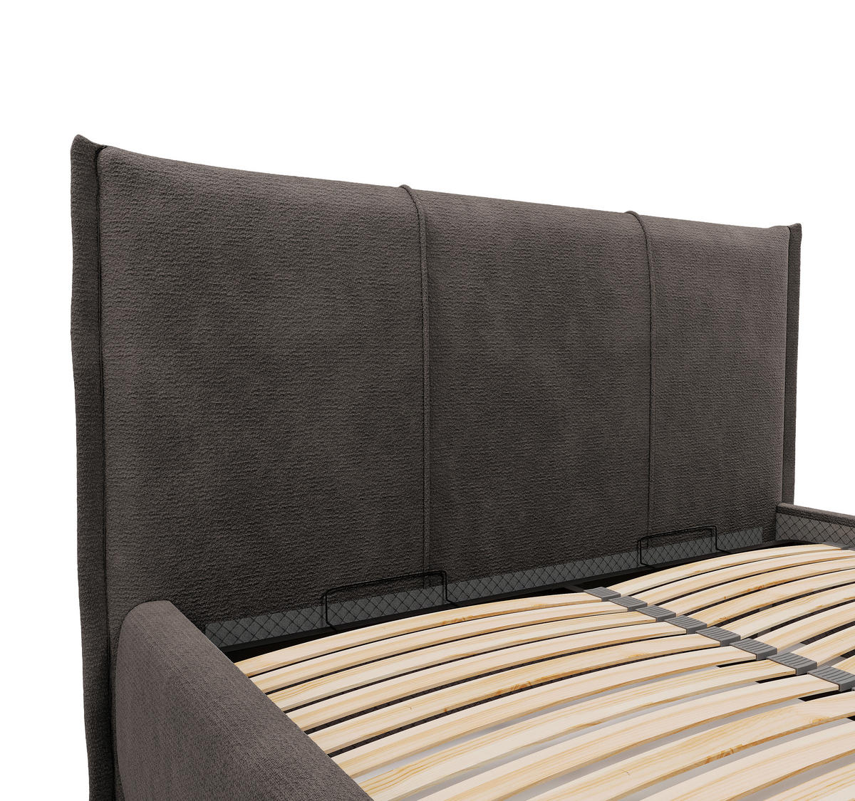 POLSTERBETT Lattenrost, Bettkasten 180/200 cm  in Braun  - Schwarz/Braun, MODERN, Holz/Kunststoff (180/200cm) - MID.YOU