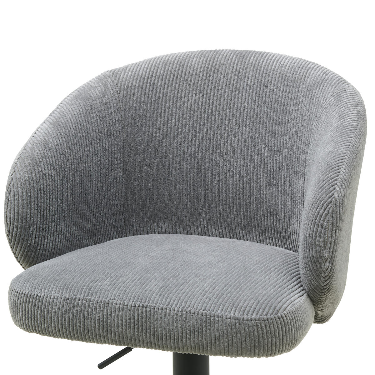 BARHOCKER in Metall, Textil Grau, Schwarz  - Schwarz/Grau, KONVENTIONELL, Textil/Metall (54/91-112/52cm) - MID.YOU