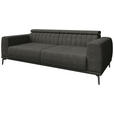3-SITZER-SOFA  in Webstoff Dunkelgrau  - Dunkelgrau/Schwarz, KONVENTIONELL, Textil/Metall (240/80/113cm) - Carryhome
