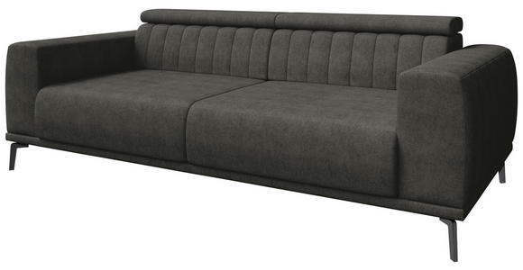3-SITZER-SOFA  in Webstoff Dunkelgrau  - Dunkelgrau/Schwarz, KONVENTIONELL, Textil/Metall (240/80/113cm) - Carryhome