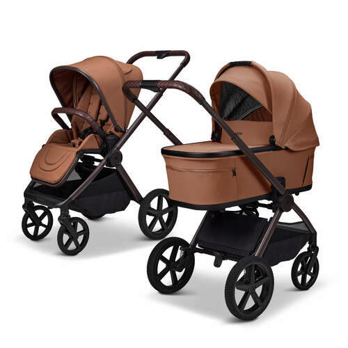 KOMBIKINDERWAGEN  Gio Fold ETPU  Cognac  - Cognac/Braun, Basics, Textil/Metall (120/58/92cm) - Moon Edition
