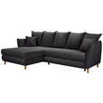 ECKSOFA in Cord Anthrazit  - Eichefarben/Anthrazit, KONVENTIONELL, Holz/Textil (284/162cm) - Carryhome