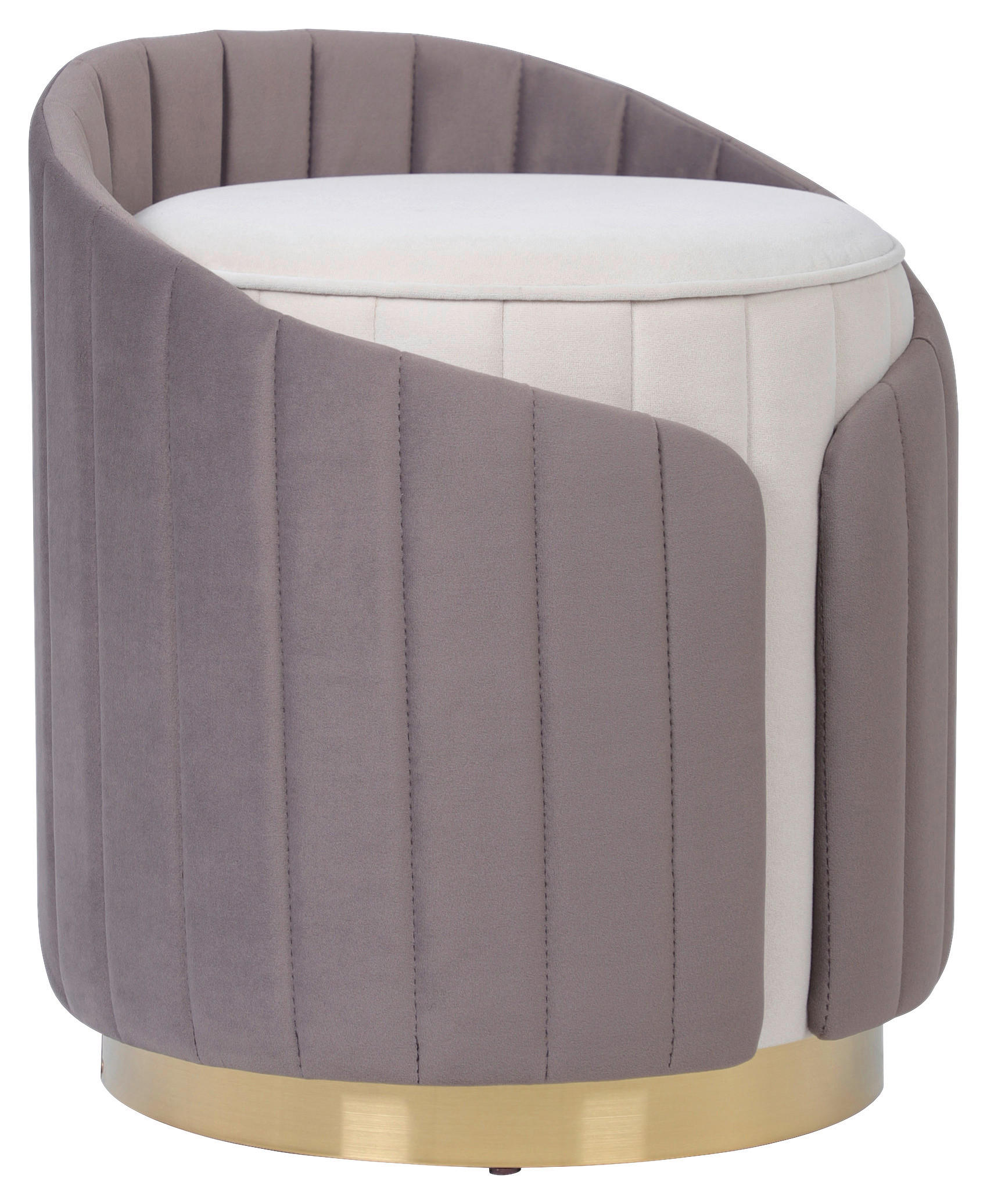 HOCKER Struktur Taupe, Beige  - Taupe/Beige, Design, Textil/Metall (40/45cm) - Kayoom