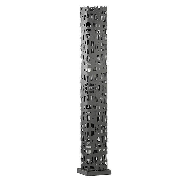 STOJACÍ LAMPA, 22/103 cm  - černá/ostružinová, Design, kov (22/103cm)