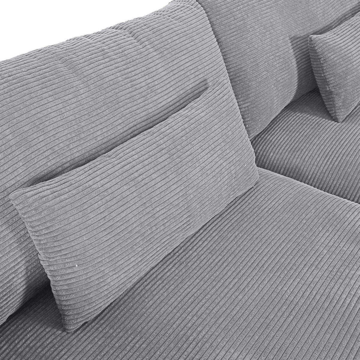 NAGY KANAPÉ textil világosszürke  - világosszürke/fekete, Konventionell, műanyag/textil (260/66/115cm) - MID.YOU