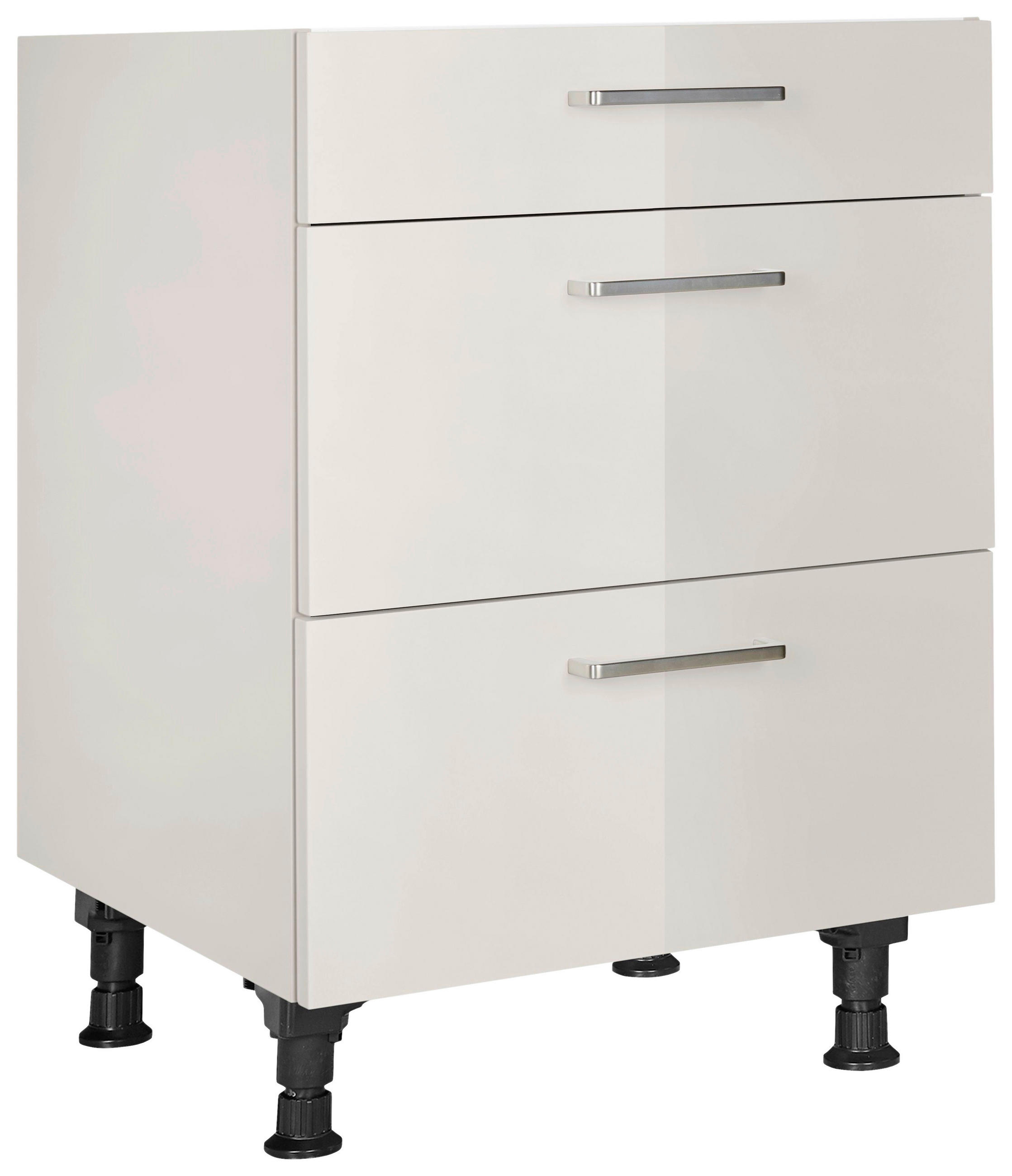 SCHUBKASTENUNTERSCHRANK 60/87/56 cm  in Hellgrau  - Edelstahlfarben/Hellgrau, MODERN, Holzwerkstoff/Metall (60/87/56cm) - Nobilia