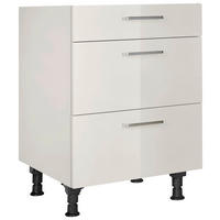 SCHUBKASTENUNTERSCHRANK 60/87/56 cm  in Hellgrau  - Edelstahlfarben/Hellgrau, MODERN, Holzwerkstoff/Metall (60/87/56cm) - Nobilia