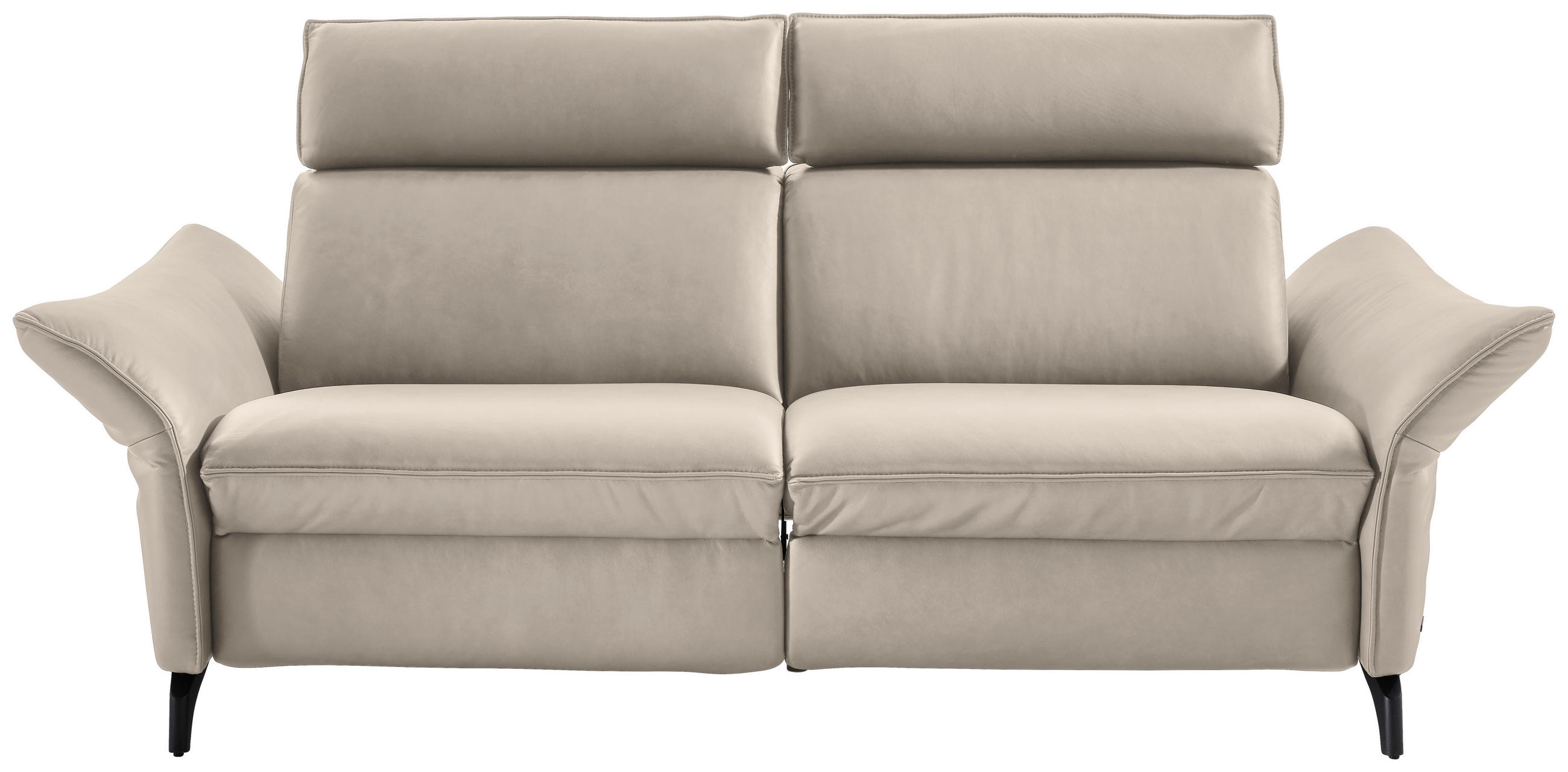 2,5-SITZER  in Echtleder Creme  - Anthrazit/Creme, Design, Leder/Metall (194/94/95cm) - Himolla