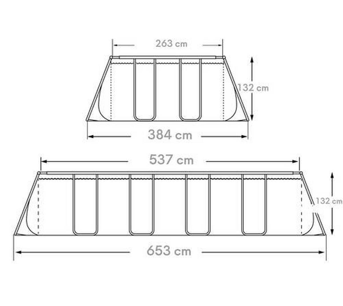 POOL-SET PGP41809522-AN 274/132/549 cm  - Anthrazit, KONVENTIONELL, Kunststoff/Metall (274/132/549cm)