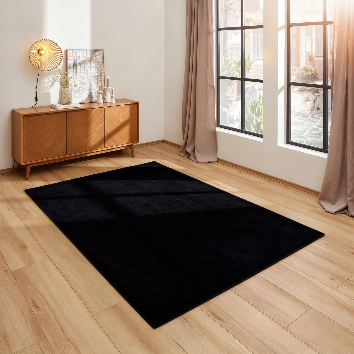 FELLTEPPICH 120/160 cm BHV0724  - Schwarz, Konventionell, Textil (120/160cm) - Boxxx