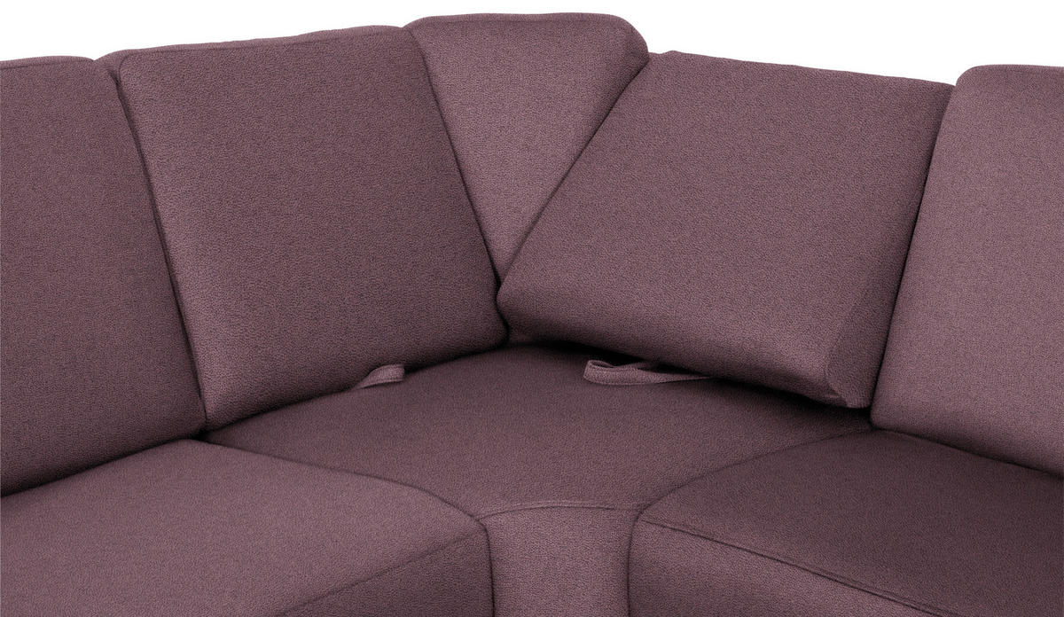 WOHNLANDSCHAFT in Flachgewebe Violett  - Chromfarben/Violett, Konventionell, Textil/Metall (240/336/163cm) - Beldomo System