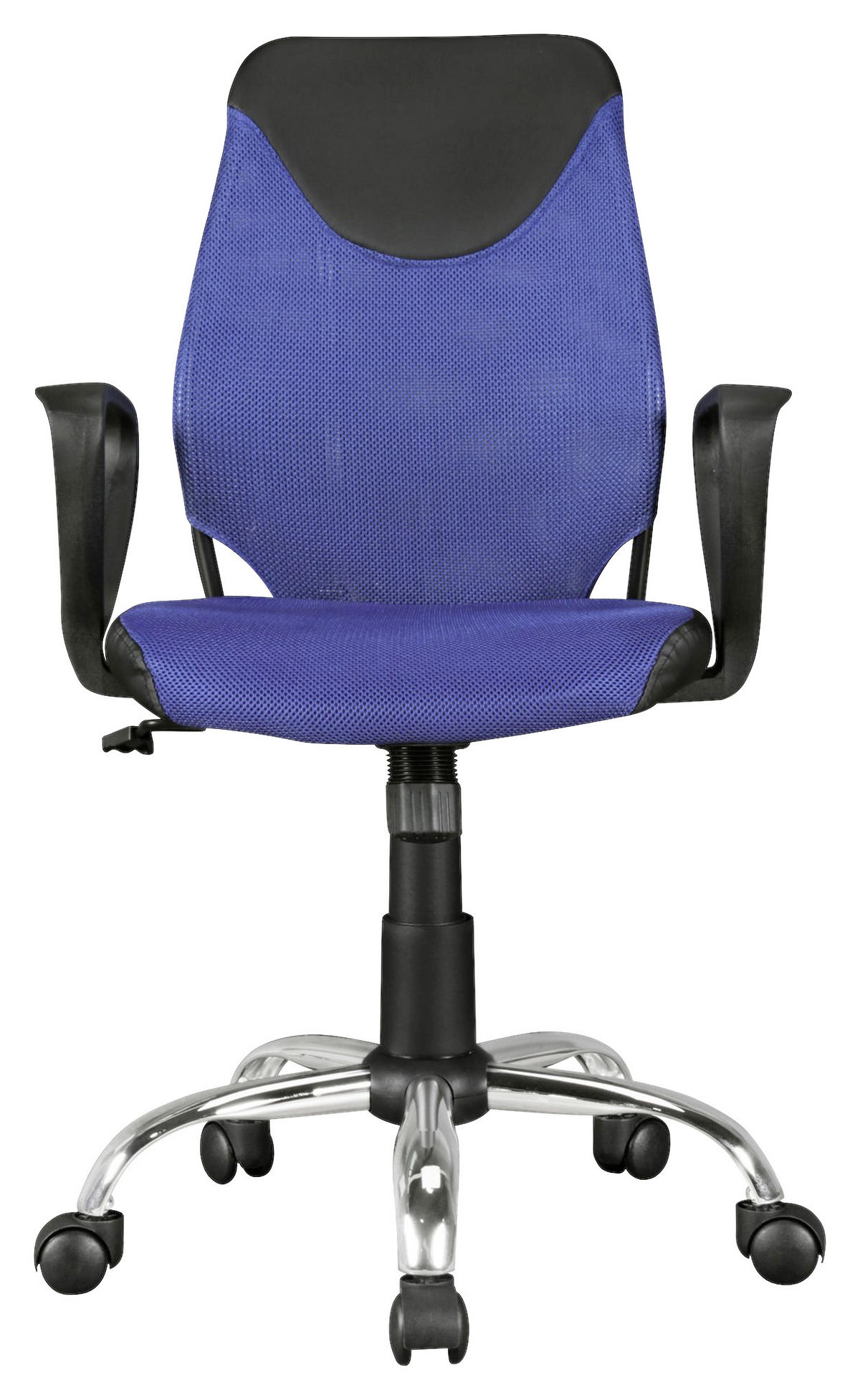 JUGENDDREHSTUHL Lederlook, Netz Blau  - Blau/Chromfarben, MODERN, Kunststoff/Metall (60/105/60cm) - MID.YOU