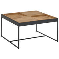 COUCHTISCH Holz, Metall, Holzwerkstoff 83/83/45 cm  - Eichefarben/Schwarz, Design, Holz/Holzwerkstoff (83/83/45cm) - Novel