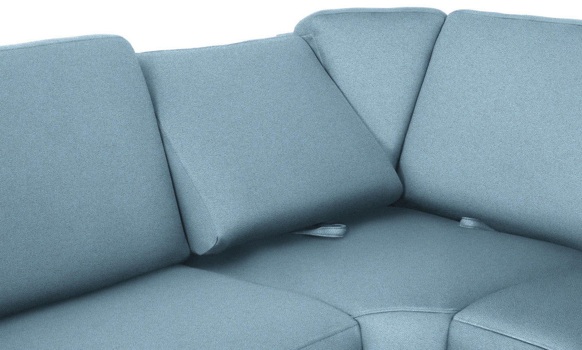 WOHNLANDSCHAFT in Flachgewebe Hellblau  - Chromfarben/Hellblau, Konventionell, Textil/Metall (240/330/163cm) - Beldomo System