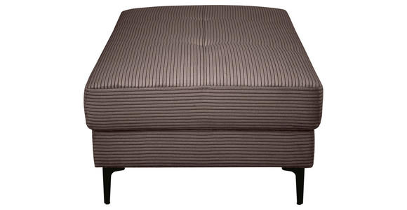 HOCKER Velours Dunkelbraun  - Dunkelbraun/Schwarz, Design, Textil/Metall (140/45/80cm) - Xora