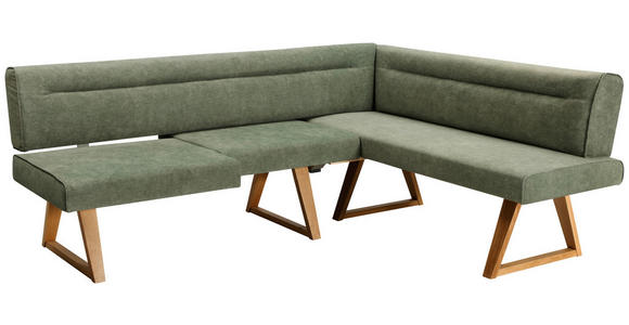 ECKBANK 230/170 cm  in Grün  - Eichefarben/Grün, KONVENTIONELL, Holz/Textil (230/170cm) - Moderano