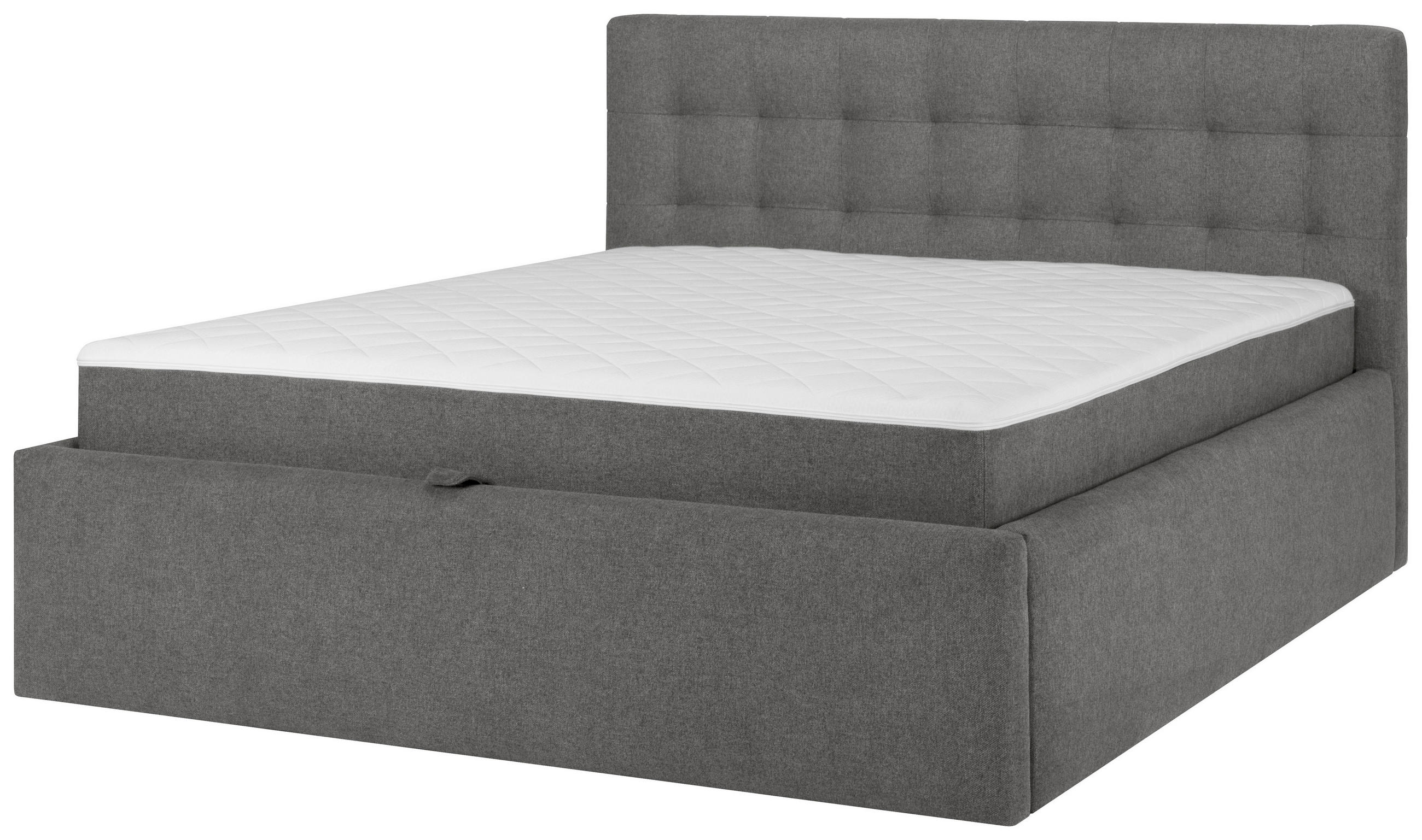 Pat Tip Boxspring Fără Arcuri, gri - negru/gri, Basics, textil (160cm) - Livetastic