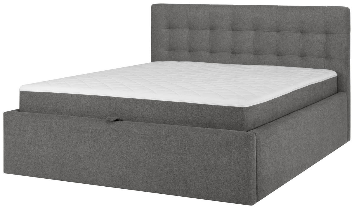 Pat Tip Boxspring Fără Arcuri, gri - negru/gri, Basics, textil (160cm) - Livetastic