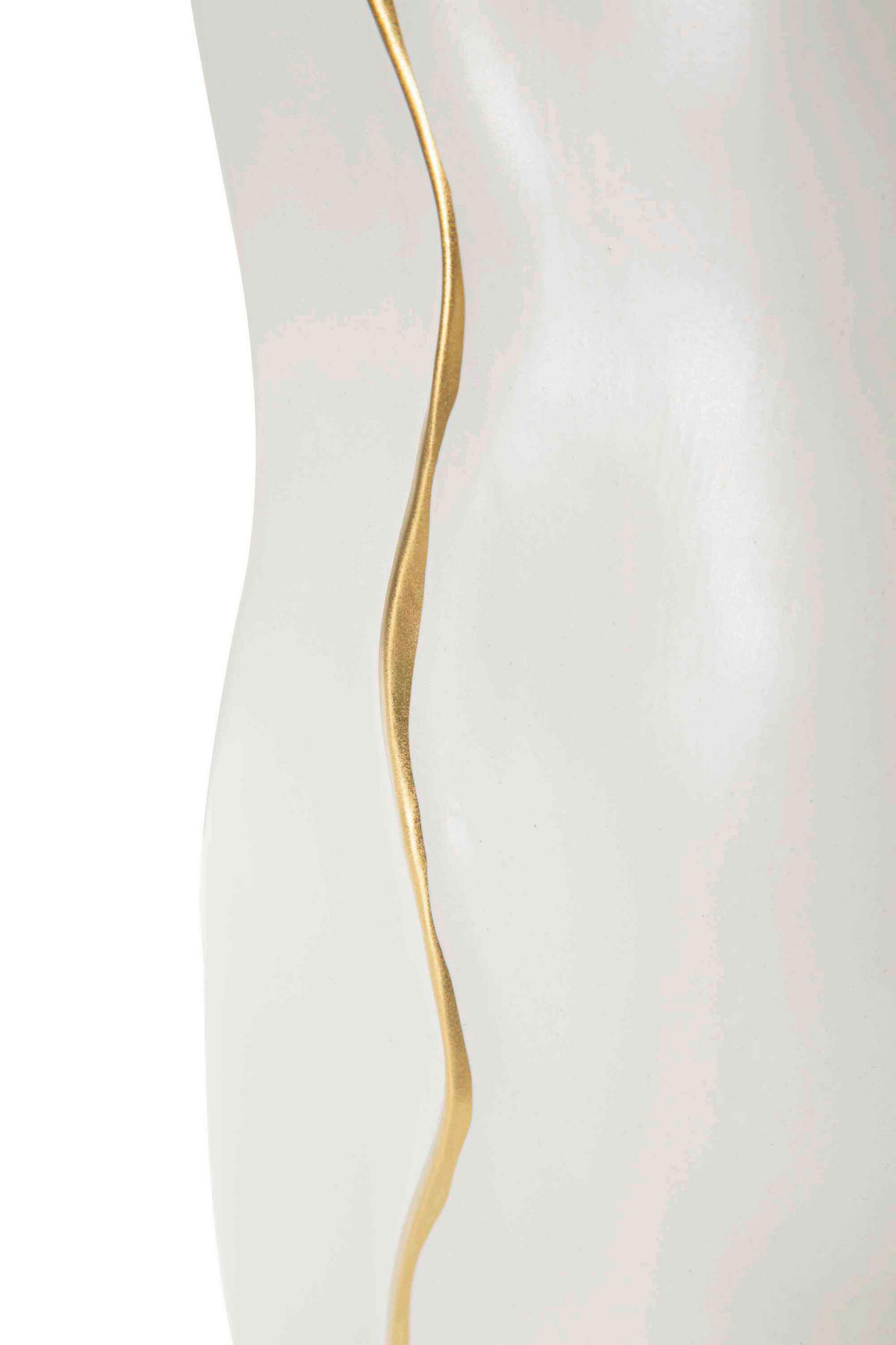 VASE  - Goldfarben/Weiß, Basics, Keramik (19.5/50/10cm)