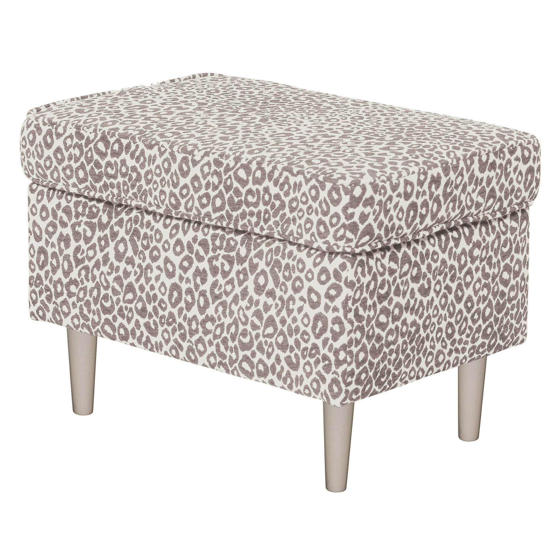 HOCKER LEO Jacquard, Webstoff Beige  - Kaschmir/Beige, MODERN, Holz/Textil (63/43/42cm) - MID.YOU