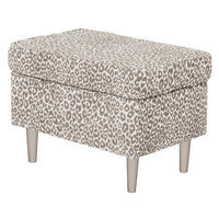HOCKER LEO Jacquard, Webstoff Beige  - Kaschmir/Beige, MODERN, Holz/Textil (63/43/42cm) - MID.YOU