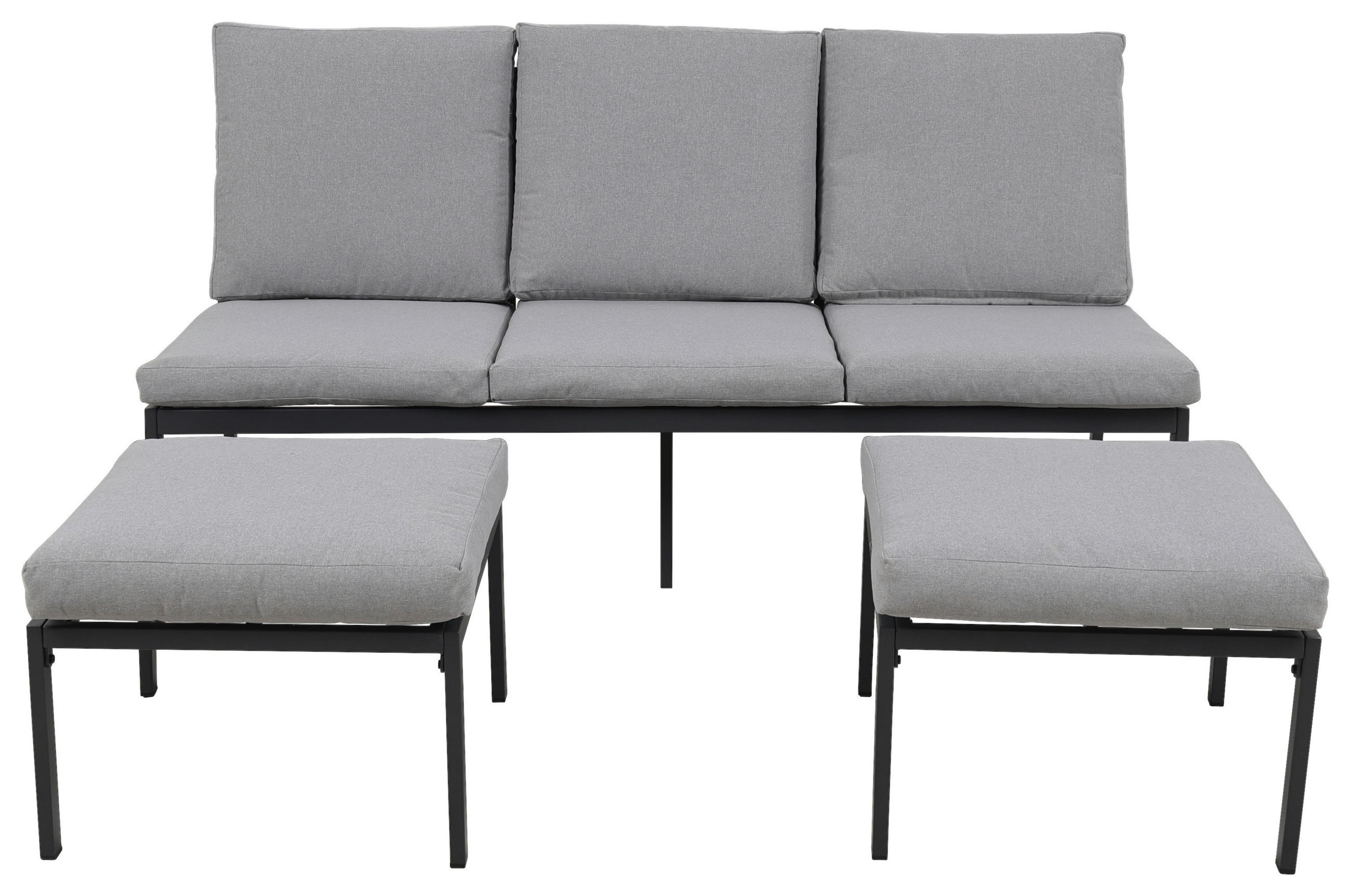 GARTENSET Webstoff Eisen  - Grau, Design, Textil/Metall (165/77/84cm) - Ambia Garden