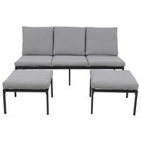 GARTENSET Webstoff Eisen  - Grau, Design, Textil/Metall (165/77/84cm) - Ambia Garden