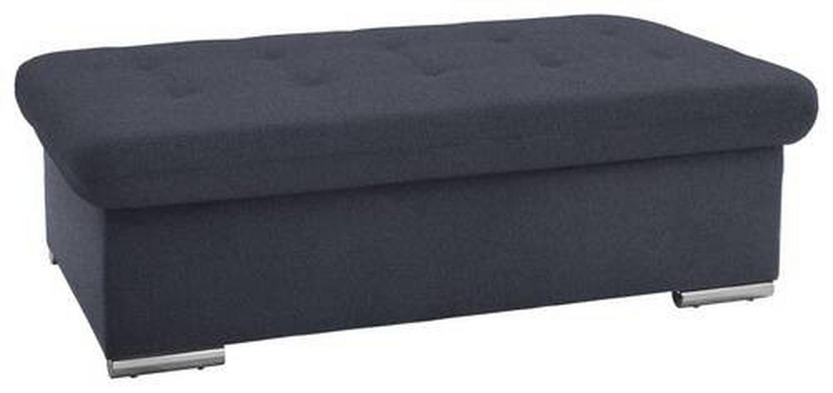 HOCKER in Textil Grau  - Silberfarben/Grau, Design, Textil/Metall (137/43/74cm) - Cantus