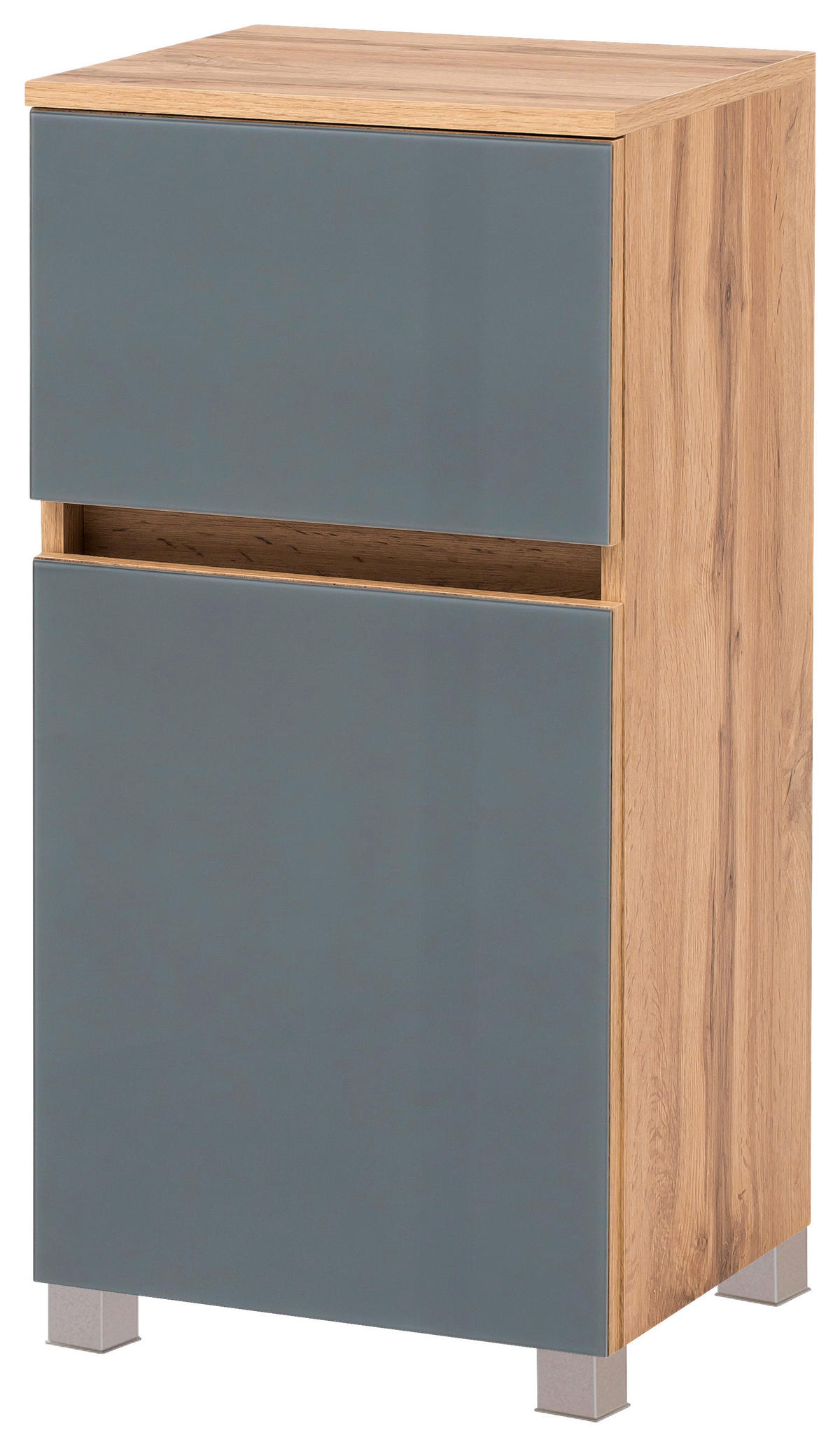 UNTERSCHRANK 40/79/35 cm   - Eichefarben/Silberfarben, KONVENTIONELL, Glas/Holzwerkstoff (40/79/35cm) - Held