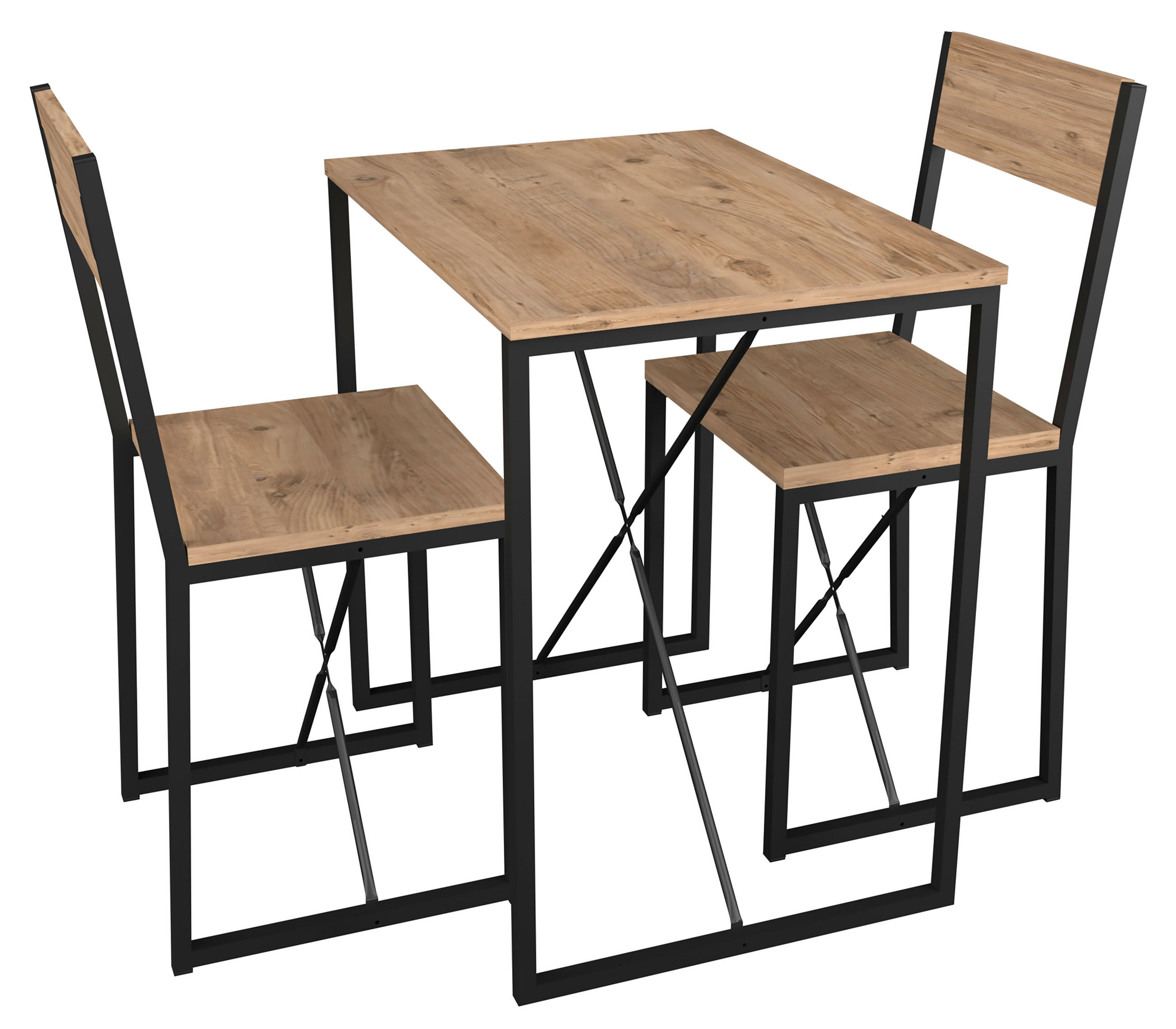 MATBORD i trämaterial 72,8/52,7/84,7 cm   - honungsek/svart, Design, metall/trämaterial (72,8/52,7/84,7cm) - MID.YOU