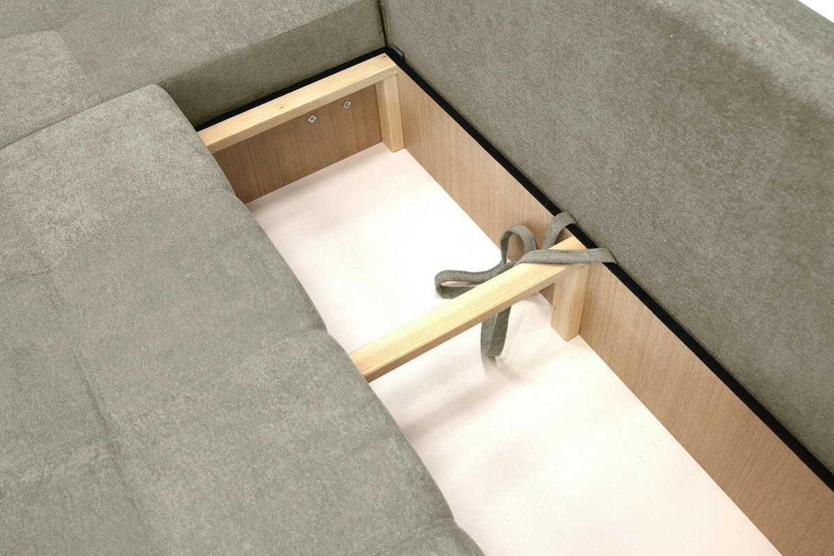 ECKSOFA LAGUNA Beige Frottee  - Beige/Schwarz, Design, Kunststoff/Textil (143/260cm) - MID.YOU