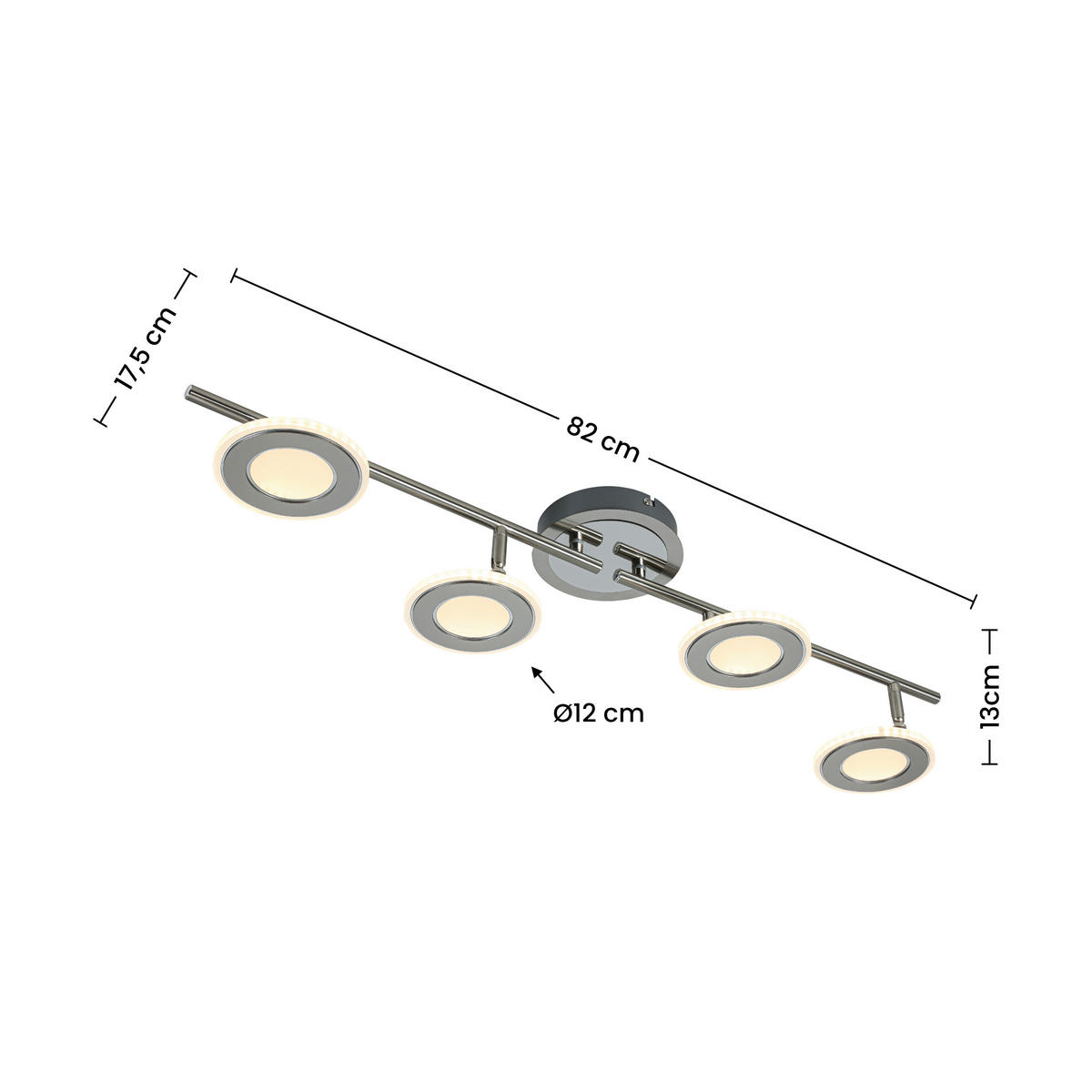 LED-SPOTLIGHT 82/17,5/13 cm   - kromfärg/nickelfärgad, Design, metall/plast (82/17,5/13cm) - Novel