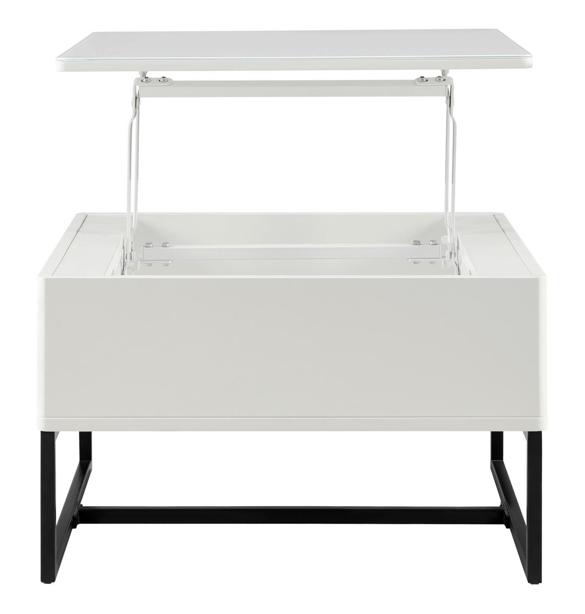 KLUBSKA MIZA, 70/40,5-65,5/60 cm črna, bela  - črna/bela, Design, kovina (70/40,5-65,5/60cm) - Livetastic