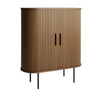 WEINSCHRANK Eiche dunkel  100/118/40 cm  - Eiche dunkel/Schwarz, Trend, Holz/Holzwerkstoff (100/118/40cm) - home24