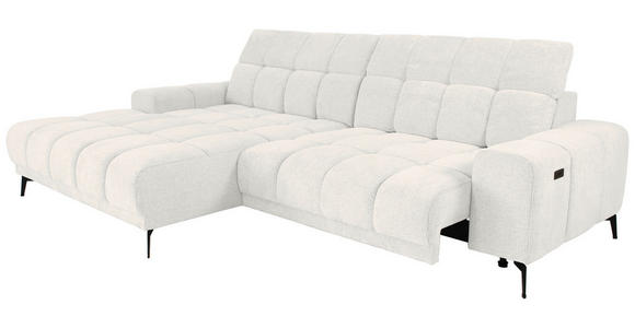 ECKSOFA inkl.Funktionen Beige Chenille  - Beige/Schwarz, MODERN, Textil/Metall (195/300cm) - Xora