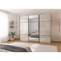 SCHWEBETÜRENSCHRANK in Weiss, Champagner  - Weiss/Champagner, Konventionell, Glas/Holzwerkstoff (271/223/68cm) - Novel