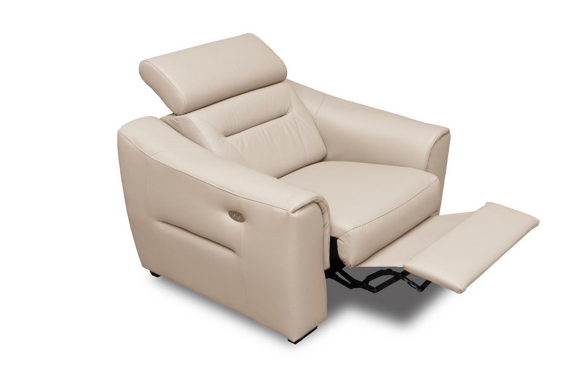 RELAX FOTEL - Pezsgő/fekete, Design, bőr/textil (103/86-104/102cm) - Celina Home