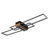 LED-DECKENLEUCHTE 100/25/9,7 cm   - Dunkelbraun/Schwarz, Natur, Holzwerkstoff/Kunststoff (100/25/9,7cm) - Globo