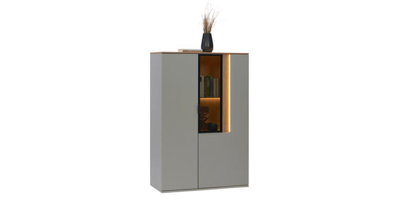 HIGHBOARD 92,9/136,6/42 cm  - Eichefarben/Hellgrau, MODERN, Glas/Holz (92,9/136,6/42cm) - Dieter Knoll