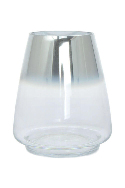 VASE  - Silberfarben, Design, Glas (16/18,5/16cm) - Kayoom